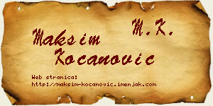 Maksim Kocanović vizit kartica
